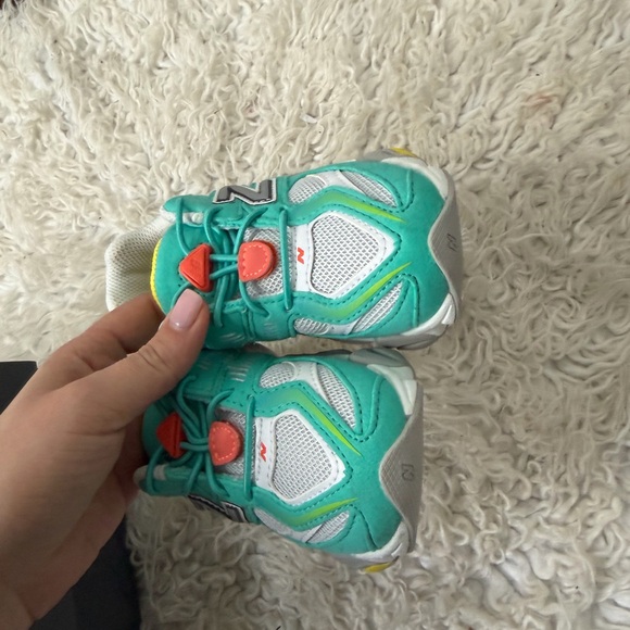 New Balance Kids' Aqua and Yellow Sneakers - Picture 8 of 11